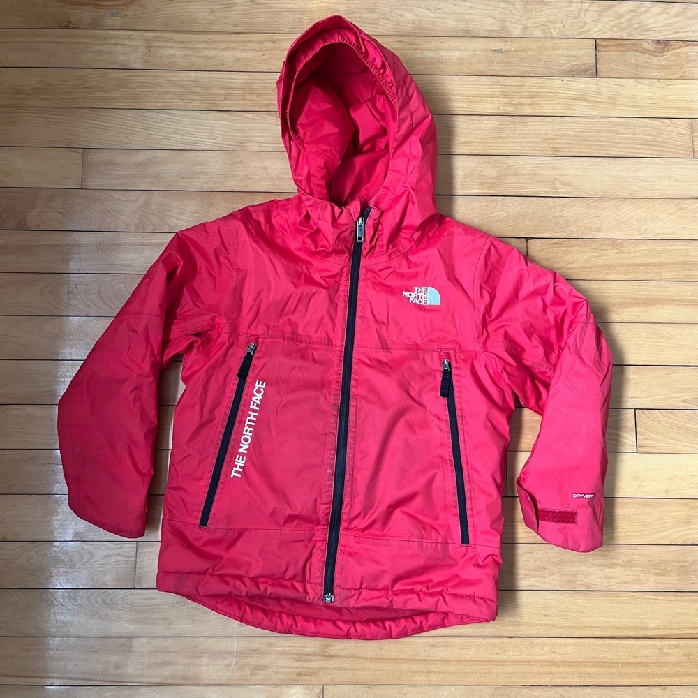 The North Face Boys Red DryVent Hooded Rain Jacket Shell Size Medium 10